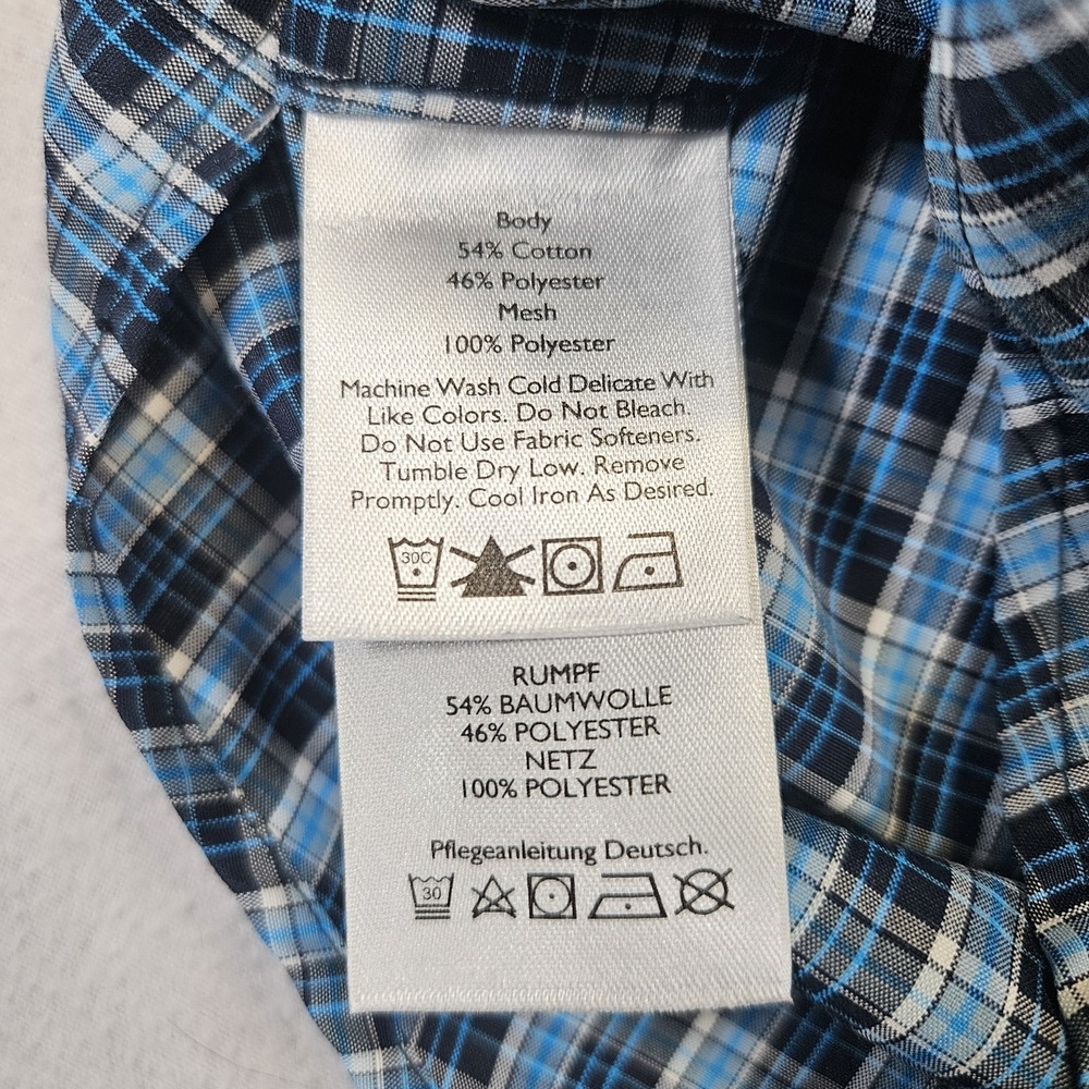 Eddie Bauer Shirt‎ Mens TL Long Sleeve Button Light Blue Plaid Outdoor Hiking - Picture 4 of 10